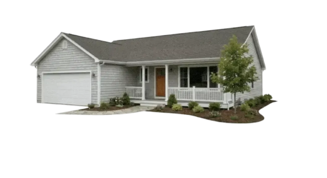 A single-story house with a garage